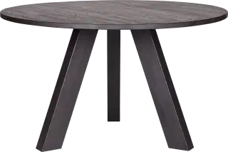 Woood Rhonda kruhový drevený stôl - Čierna - VÝPREDAJ